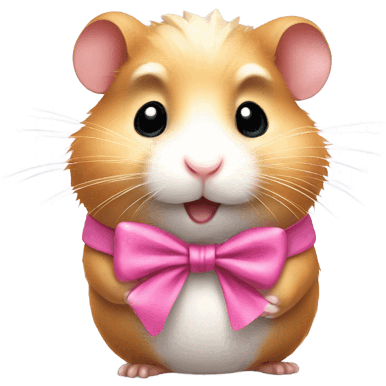 Hamster wearing a pink bow  emoji