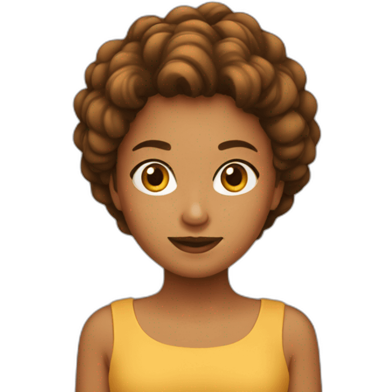 chica de pelo marron emoji