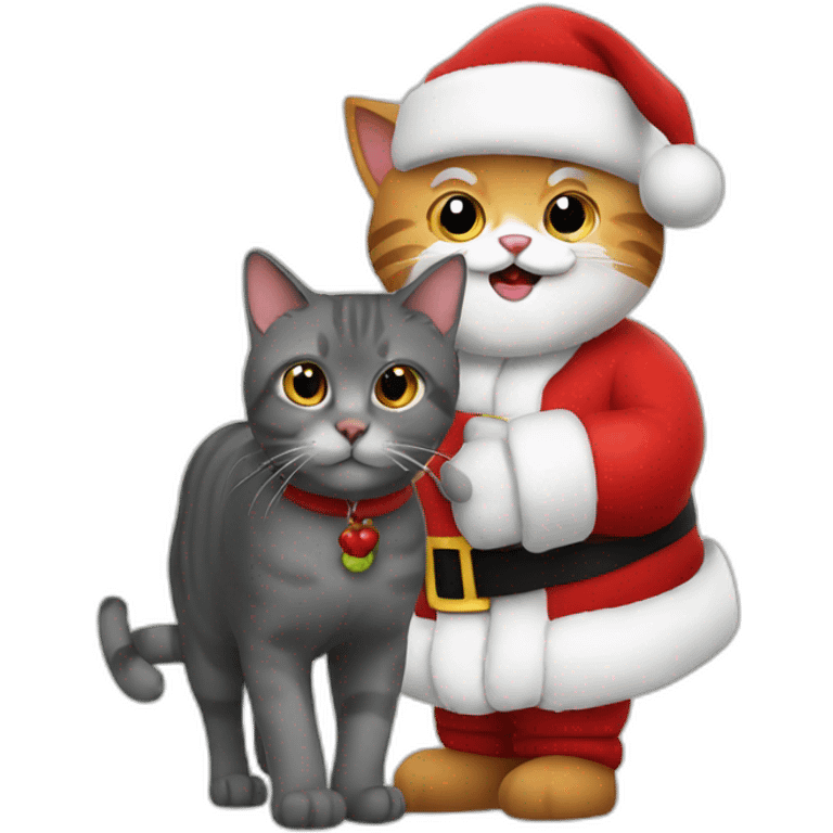 cat with santa emoji