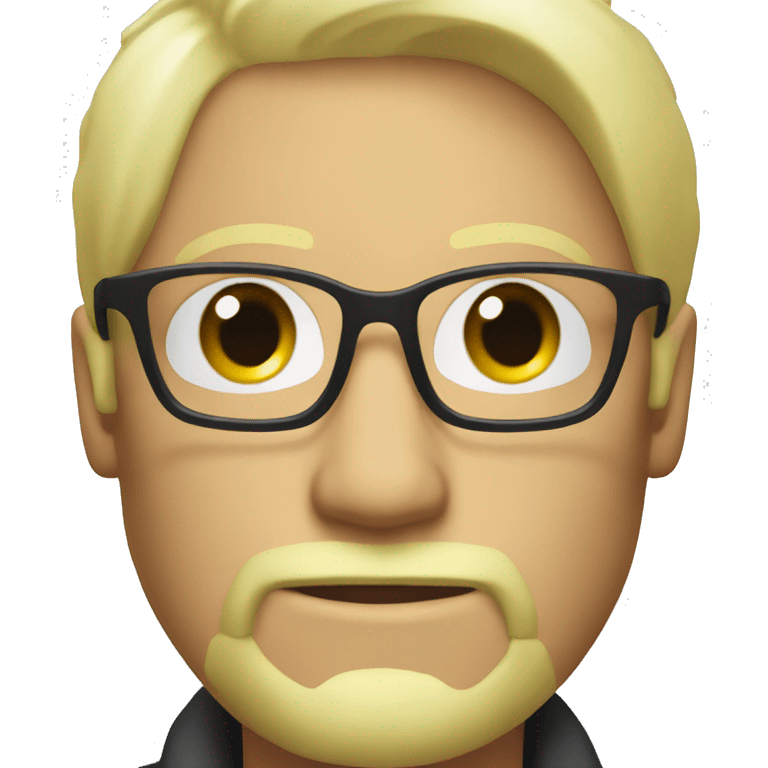 Bleach blonde Man with glasses and beard emoji