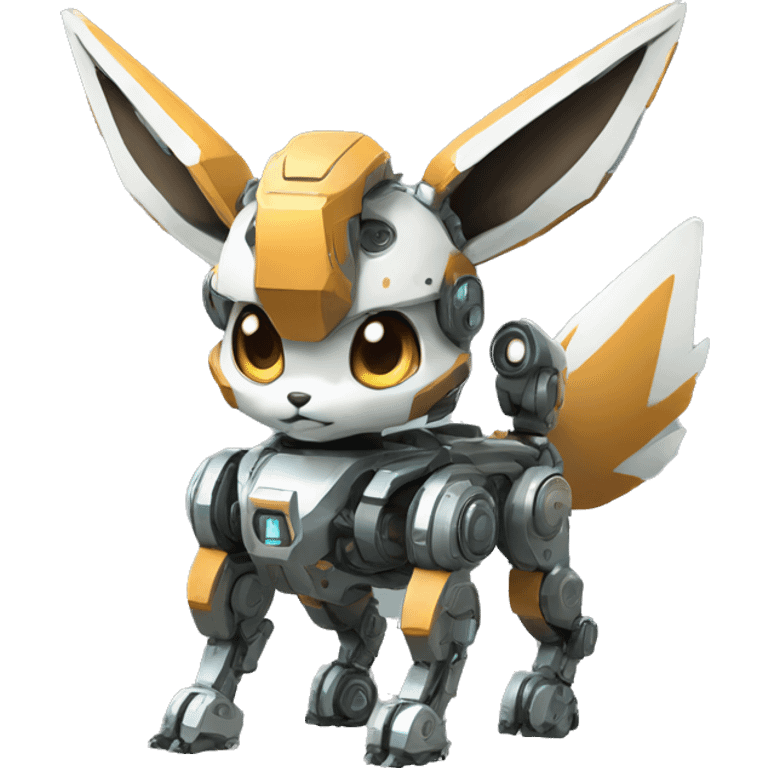 Futuristic mechanical Eevee-mecha full body emoji