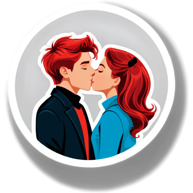 Giro red hair kiss boyfriend emoji