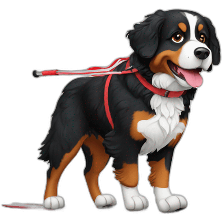 bernese mountain dog cross-country skiing emoji