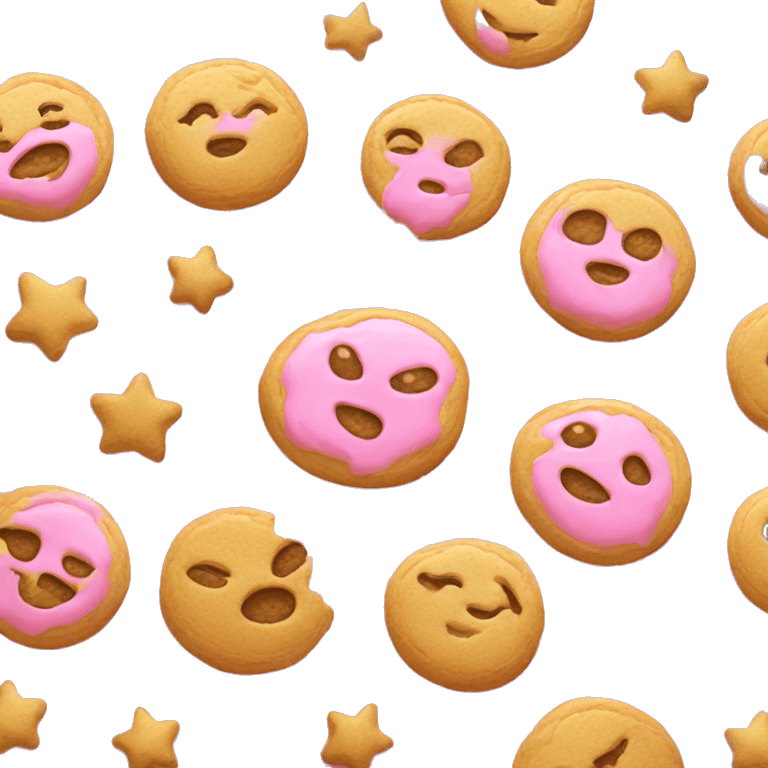 pink and gold cookie emoji