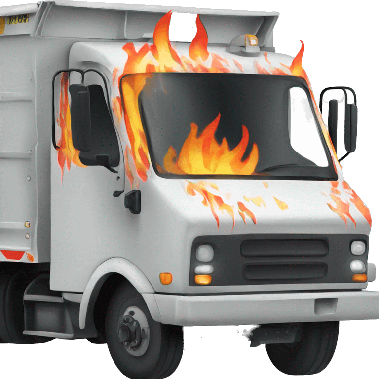 Garbage truck with flame paint job  emoji