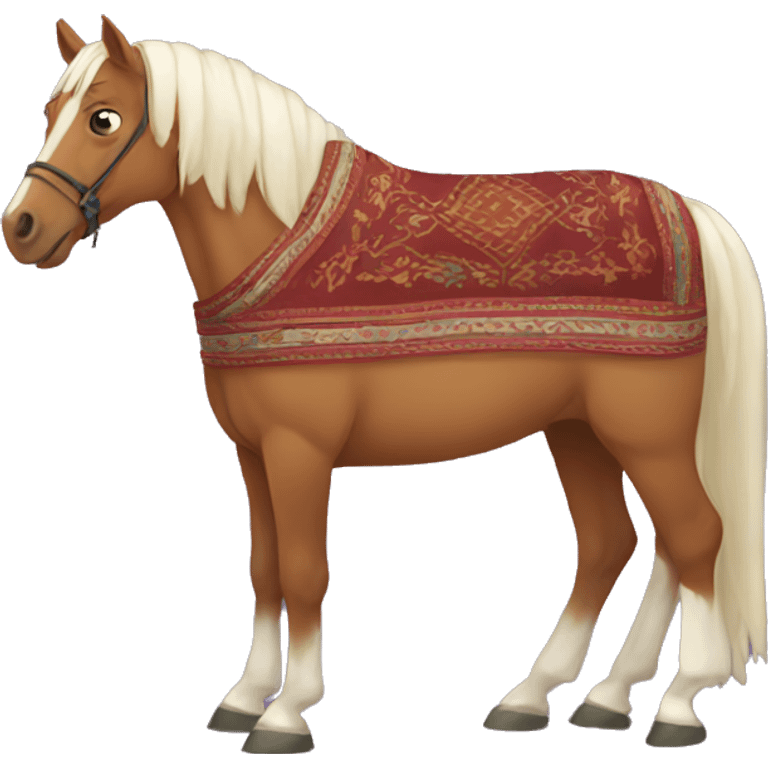 Horse with a rug  emoji