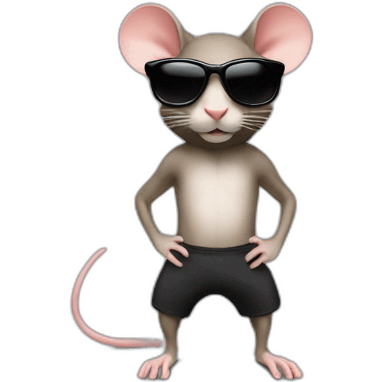 Rat fitness body with sunglass emoji