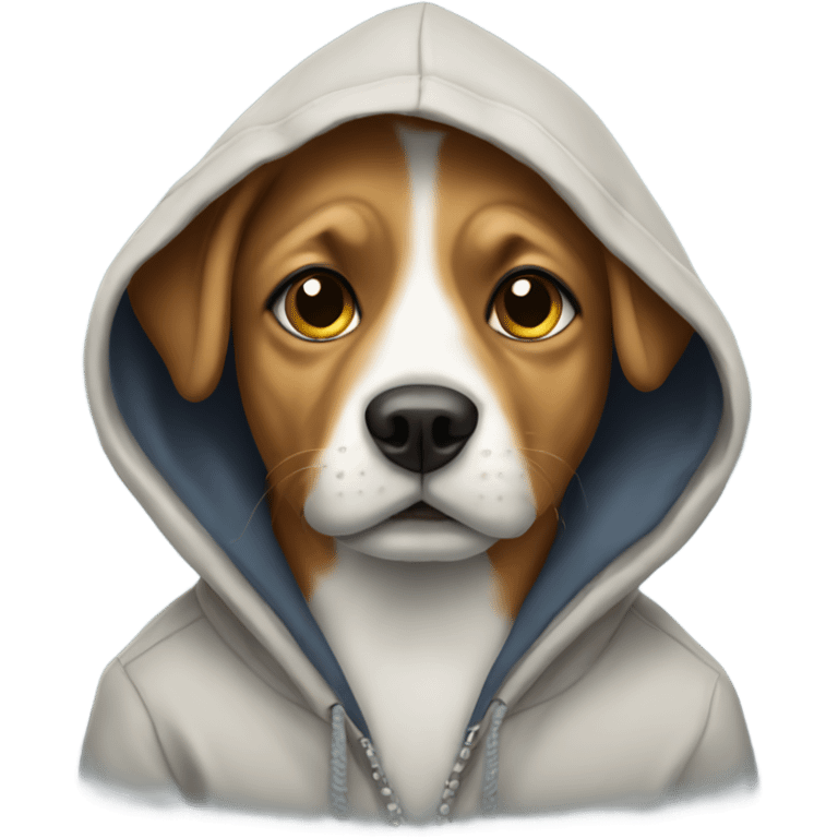 Dog wearing a hoodie  emoji