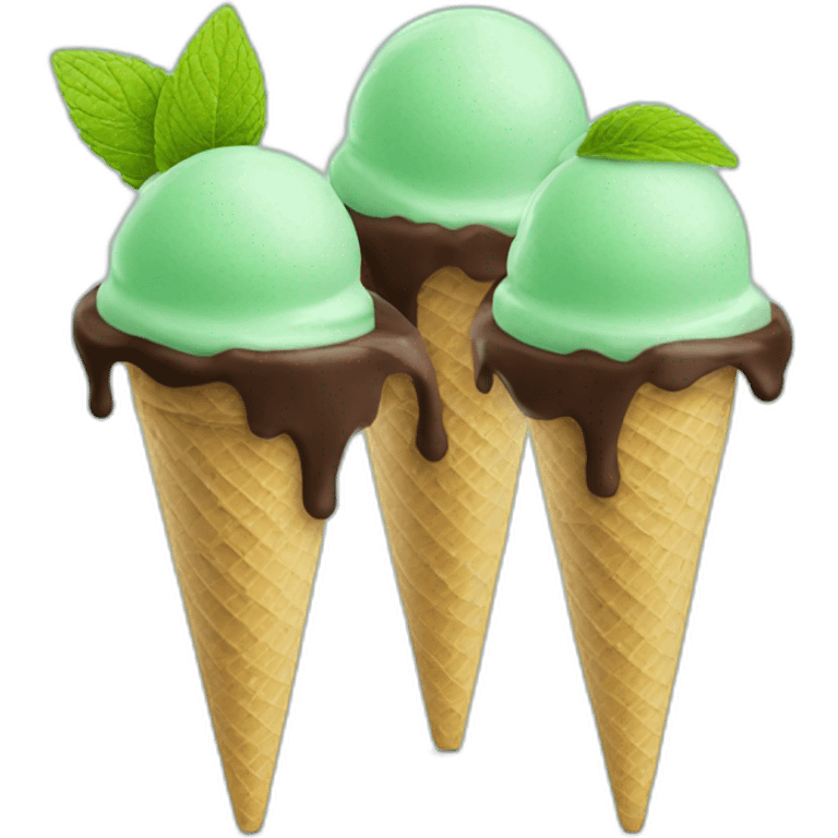 Mint chocolate triple ice cream  emoji