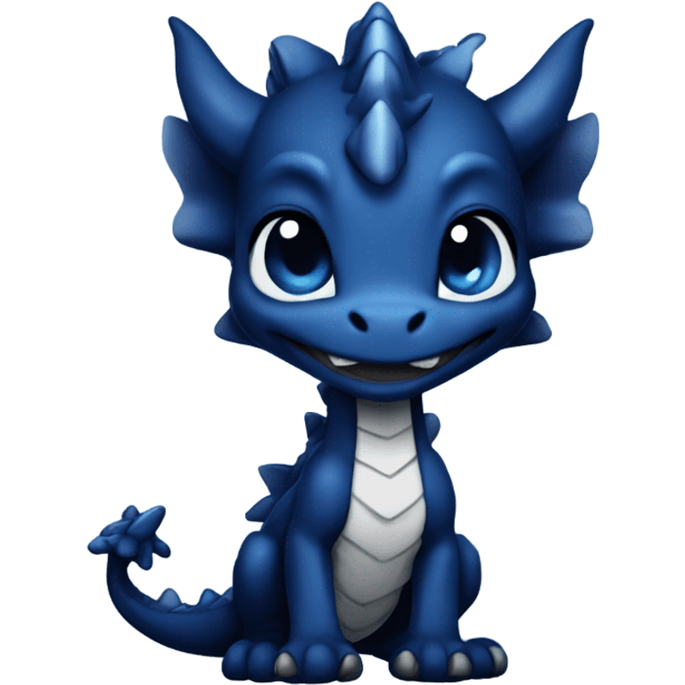 adorable midnight blue chibi dragon emoji