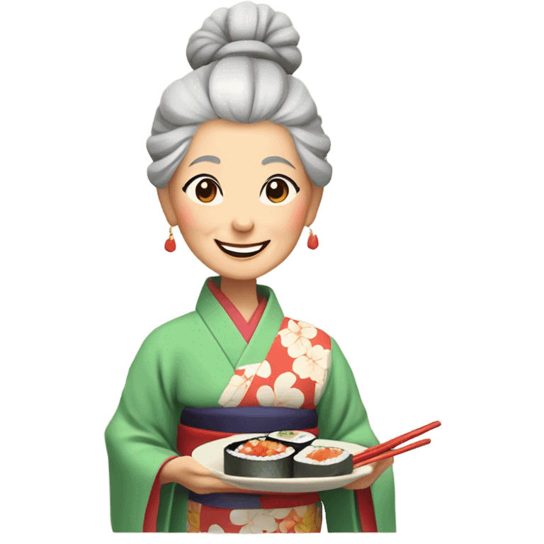 grandma shushi emoji