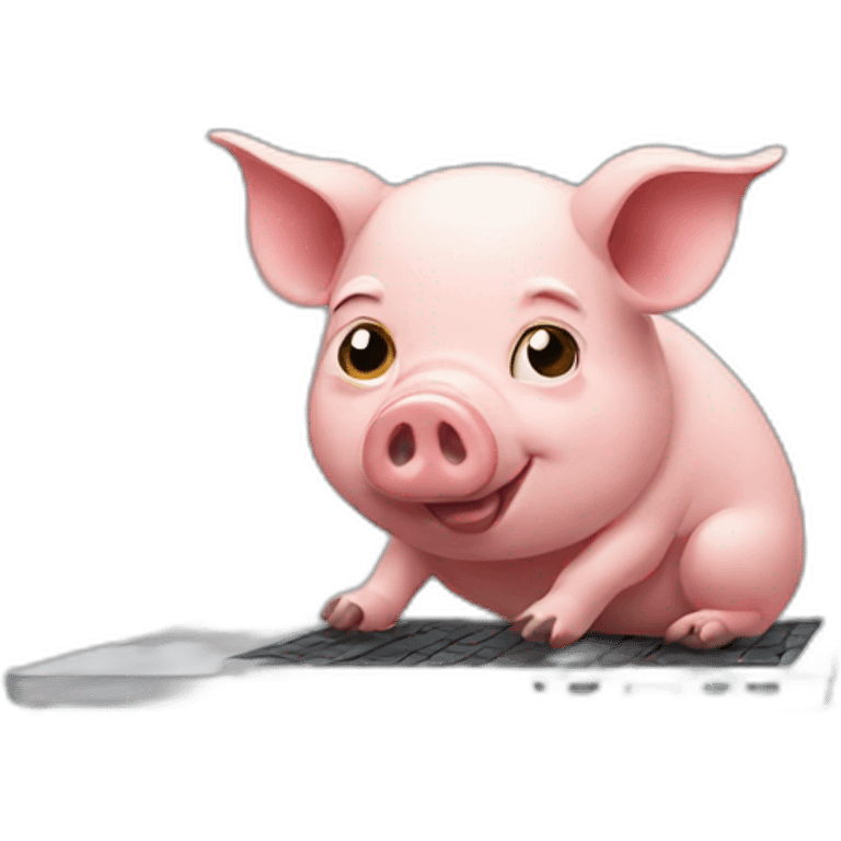 pig pressing laptop emoji