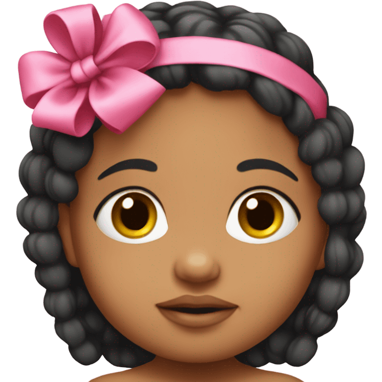 Mexican baby with pink bow headband emoji