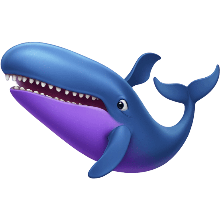 Blue whale purple, open mouth emoji