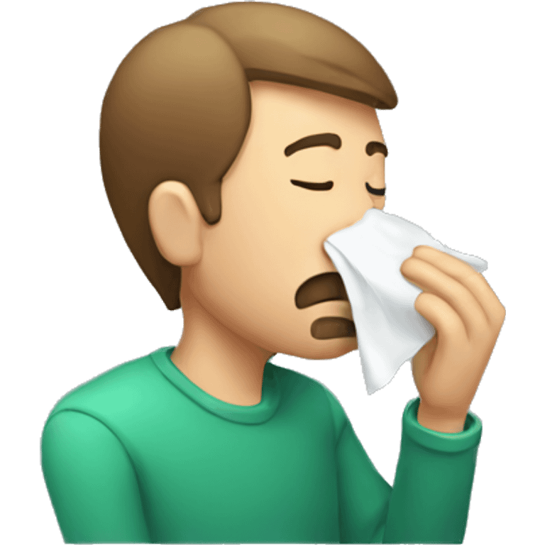 person blowing his nose emoji