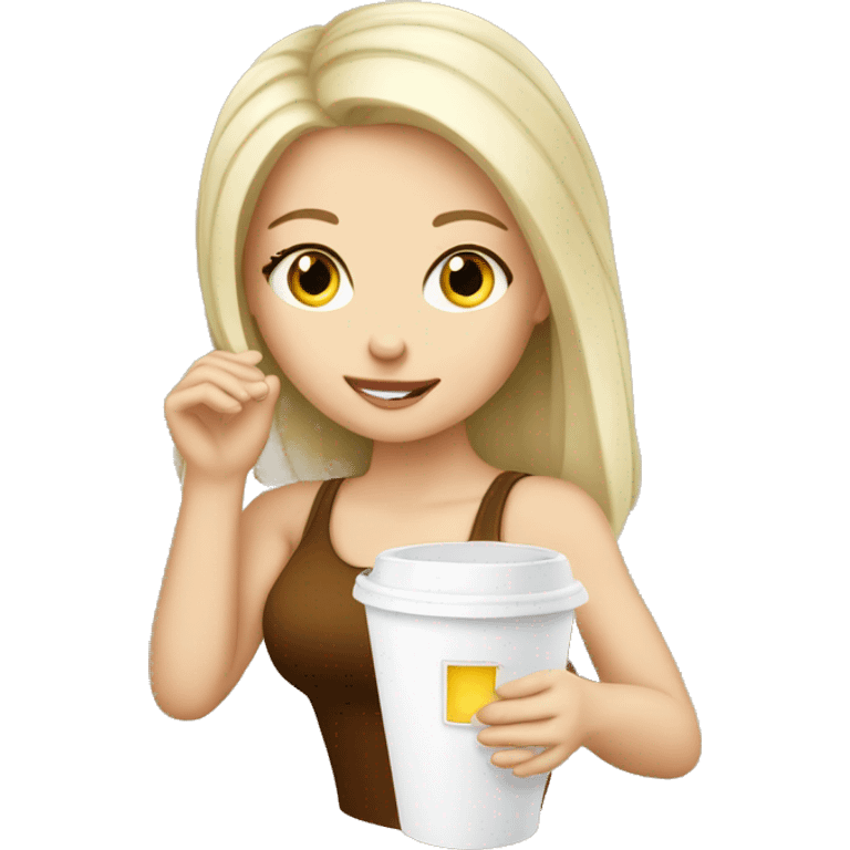 White girl drink from cup emoji