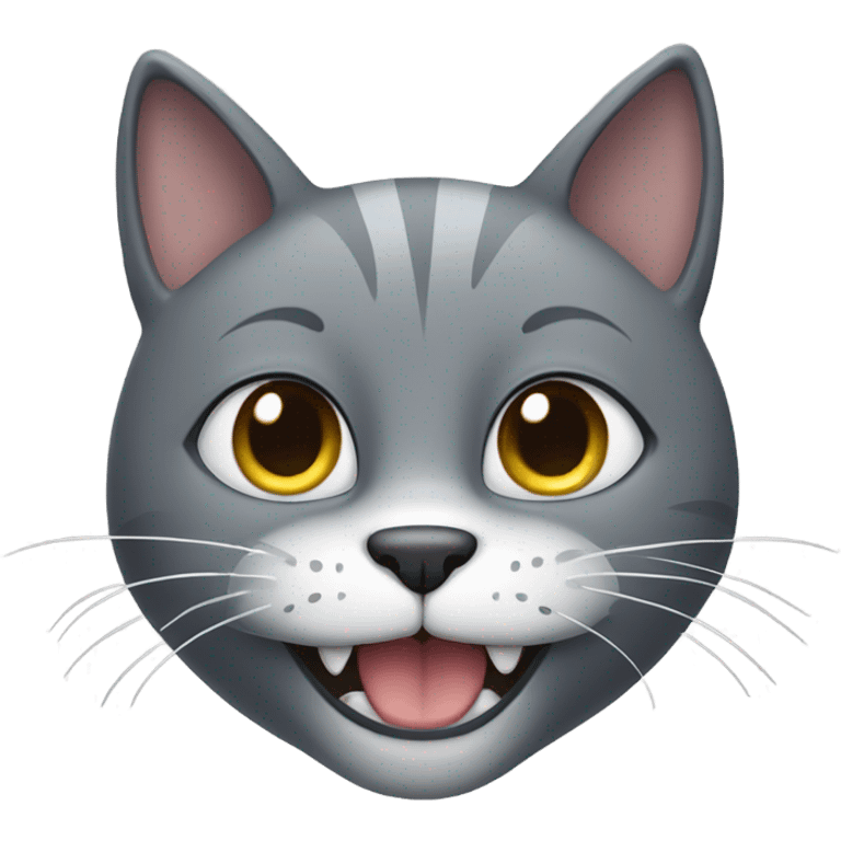 A grey Cat smiling emoji