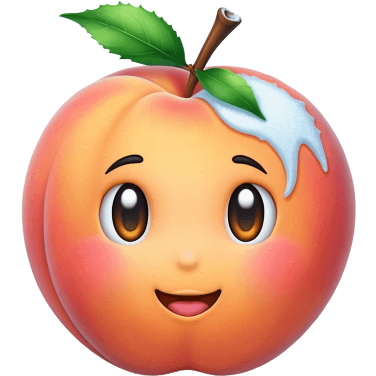 Frosty peach emoji