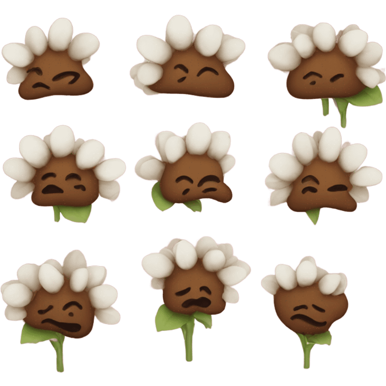 Poop flowers emoji