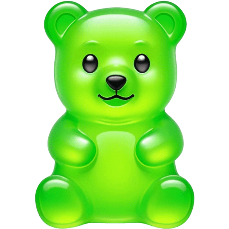 A neon green gummy bear emoji