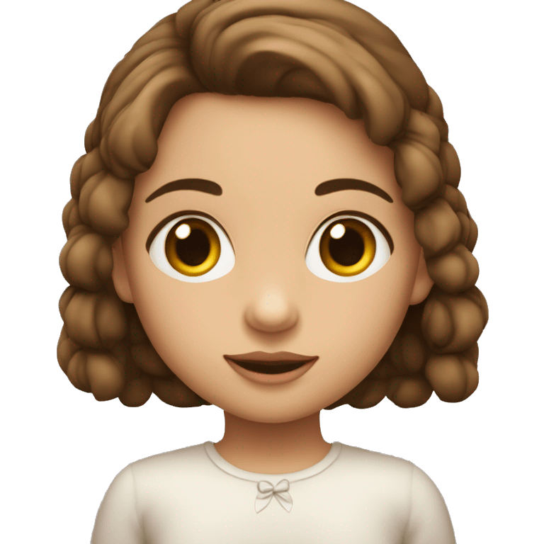 niña con pecas piel blanca y ojos marrones emoji