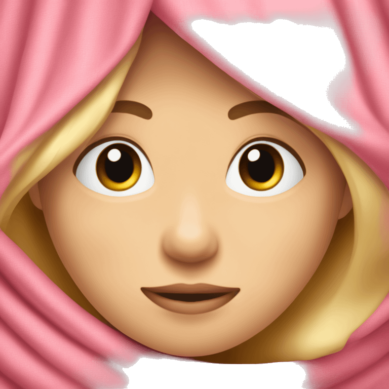 Quiero un emoji de una chica rubia durmiendo con una manta rosa  emoji