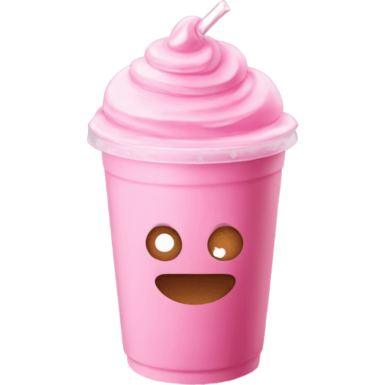 Pink iced coffee emoji