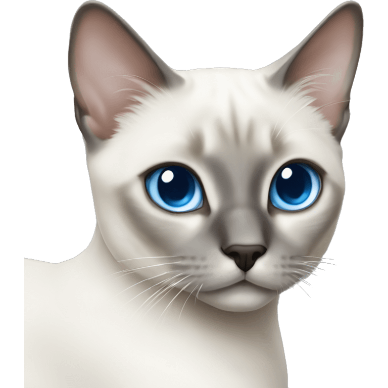 white siamese cat with gray markings and blue eyes emoji