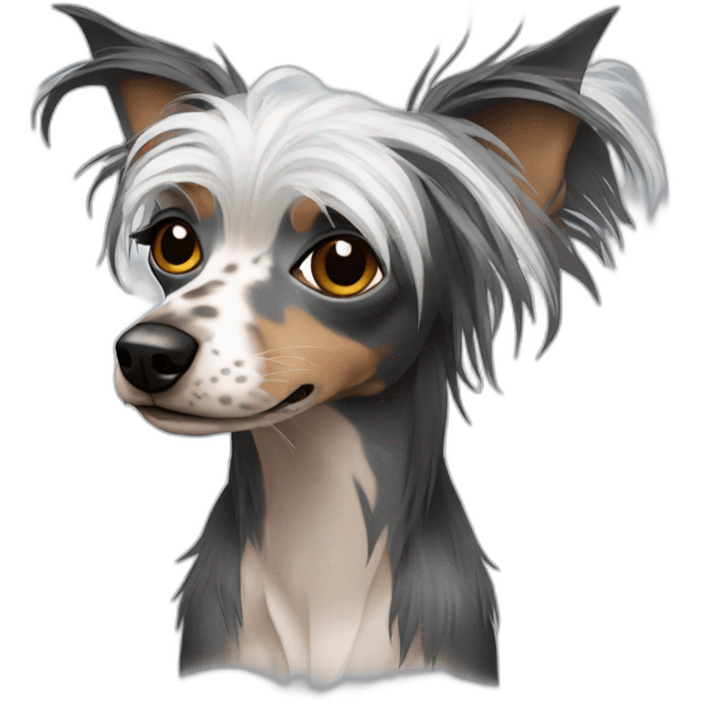 smoking Chinese Crested emoji