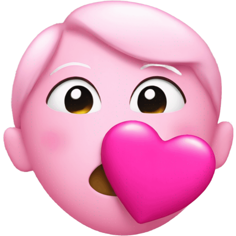 Kiss emoji blowing pink heart  emoji