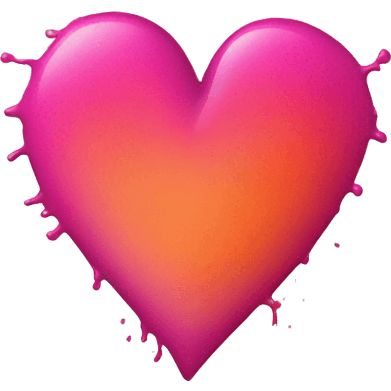 Light Pink to dark pink ombré heart with orange paint splatter emoji