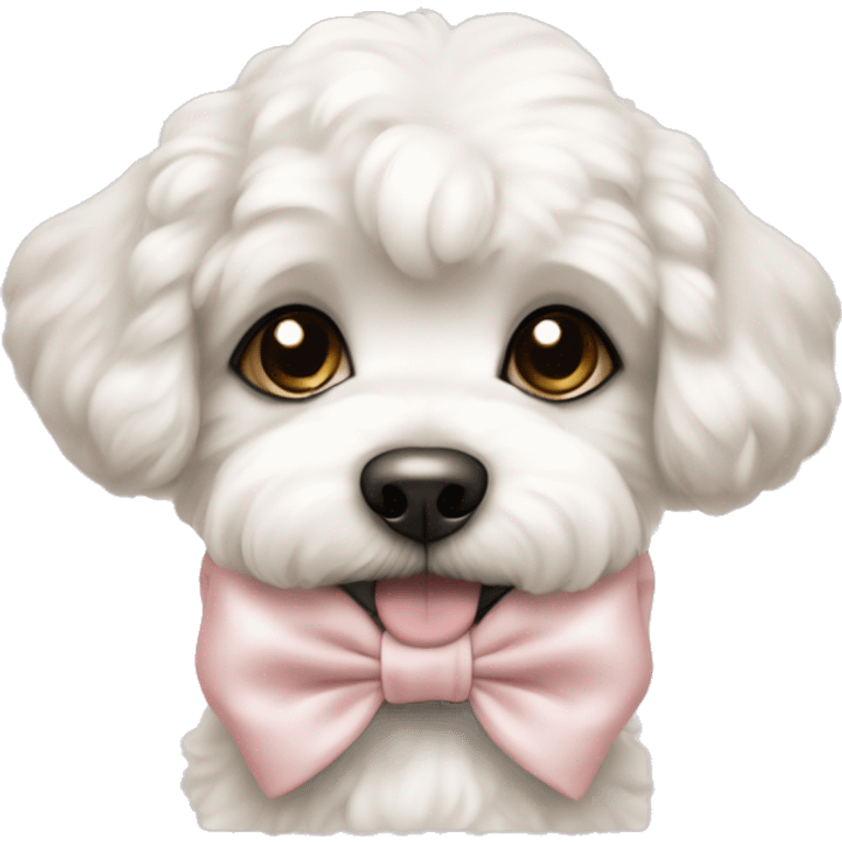 schichon puppy with pale pink bow emoji