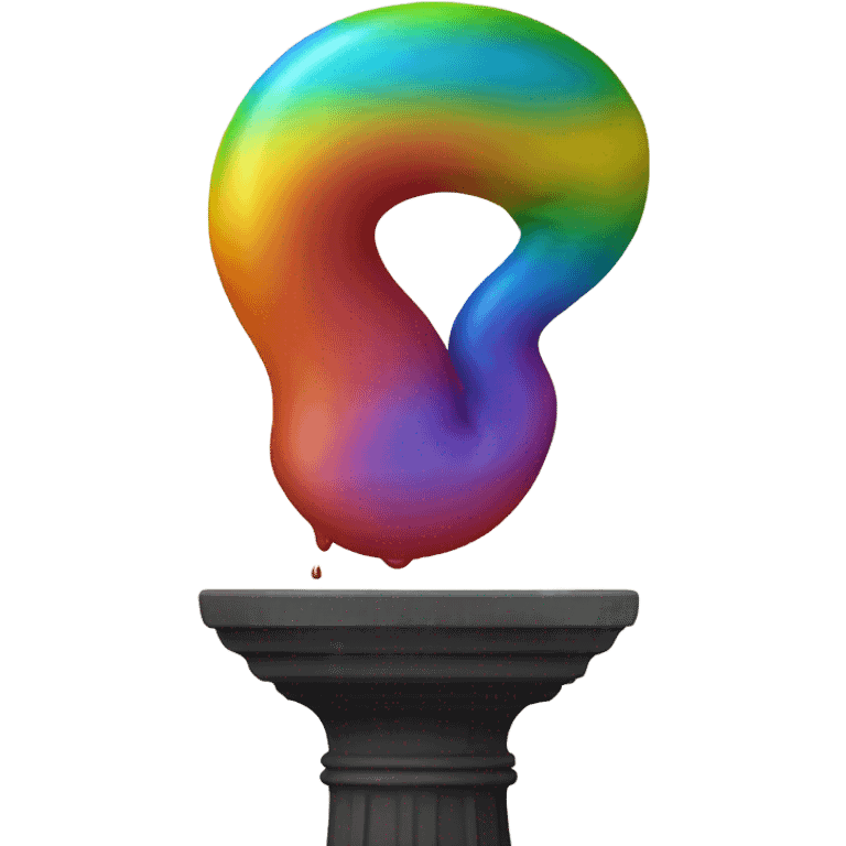 rainbow poop on a pedestal emoji