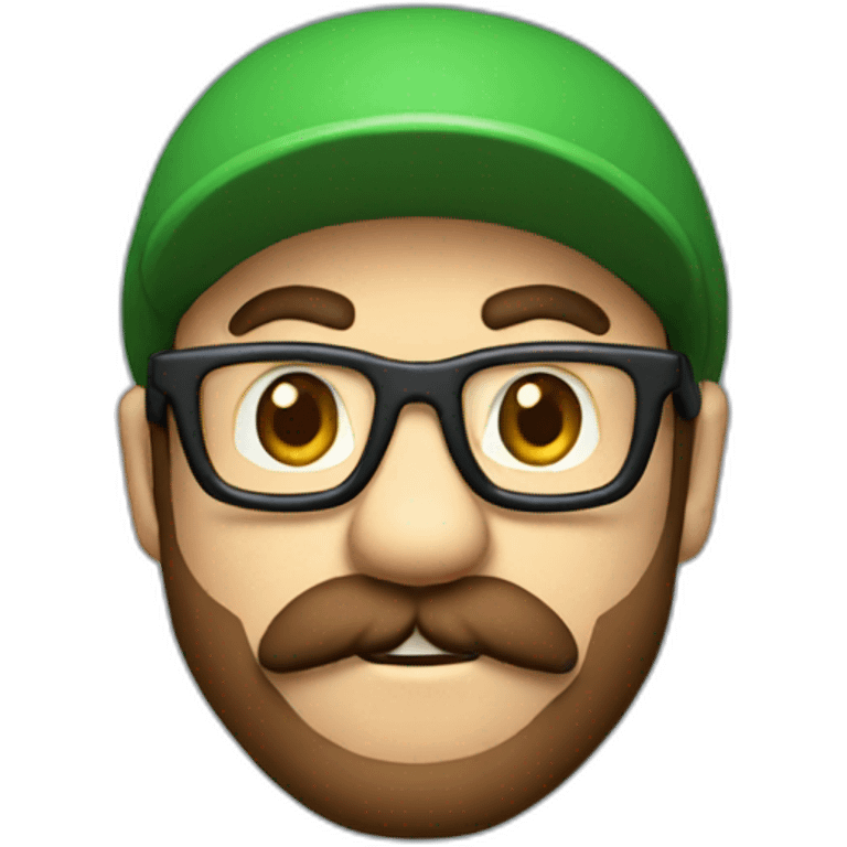 Super Mario with glasses and beard emoji