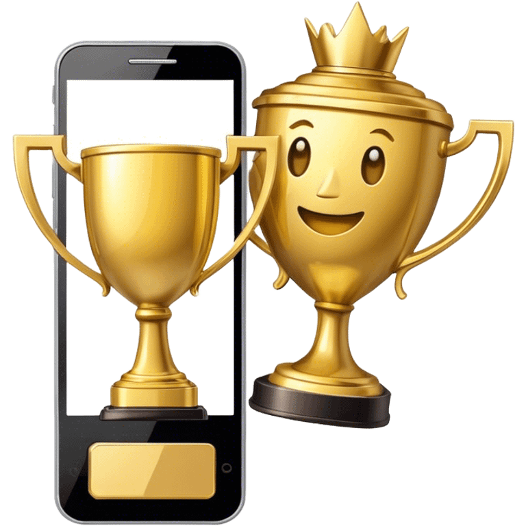 a trophy in a mobile phone emoji