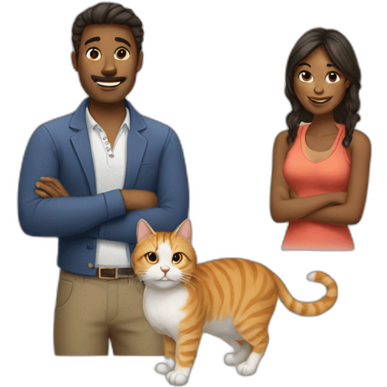 Man woman and cats emoji