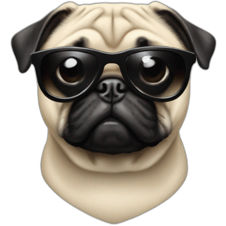 pug with black sunglasses emoji