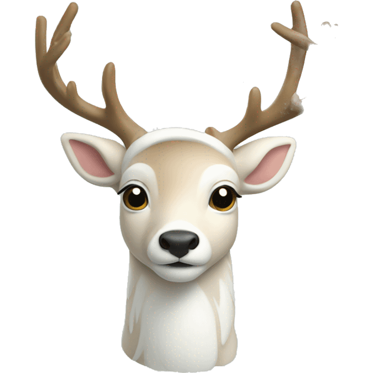 White Christmas deer emoji