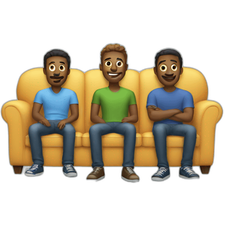 three guys on the couch emoji