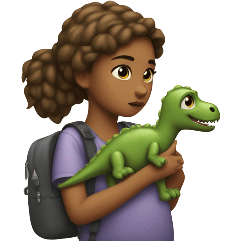 girl dinosaur missing her boyfriend emoji