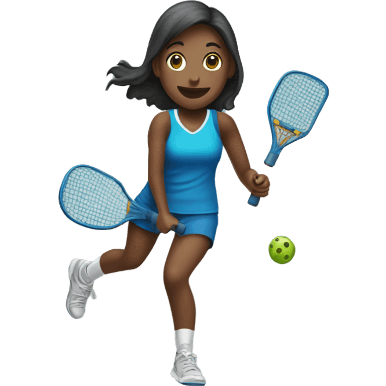 Girl playing pickleball emoji