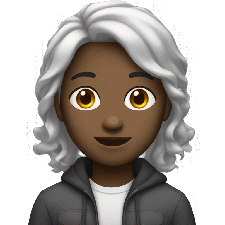 Black Girlfriend - White boy friend with gray Hair emoji