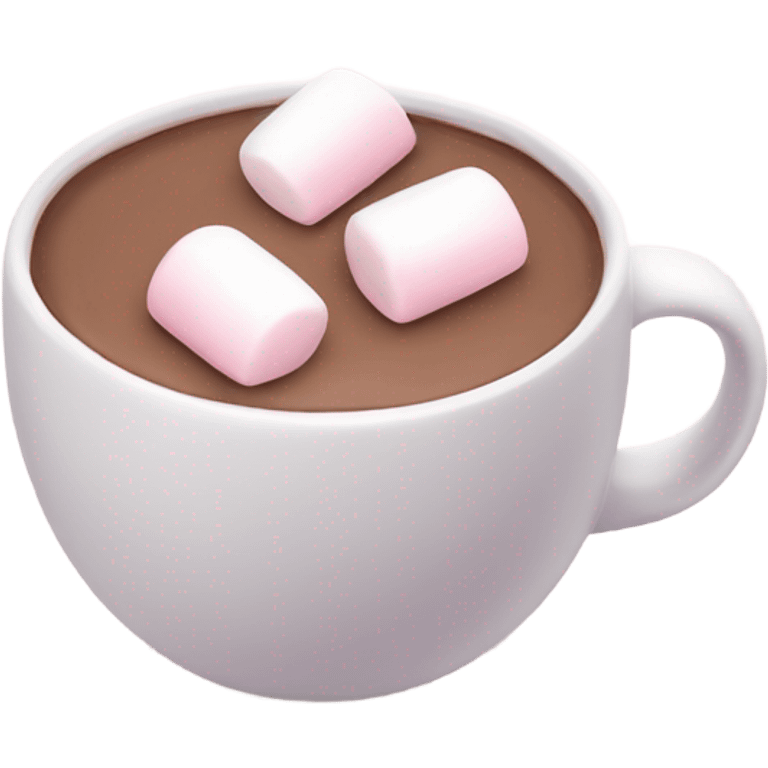 Light Pink mug of hot chocolate with marshmallows  emoji