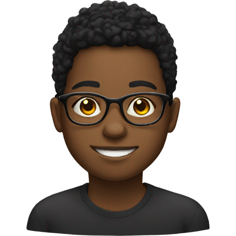 Black teen whit glasses  emoji