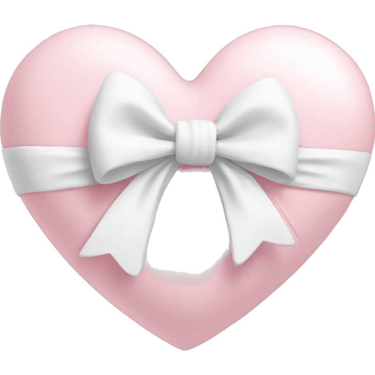 light pink heart with white bow wrapped around  emoji