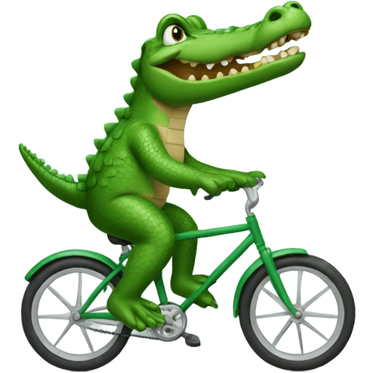 Alligator riding a bike emoji