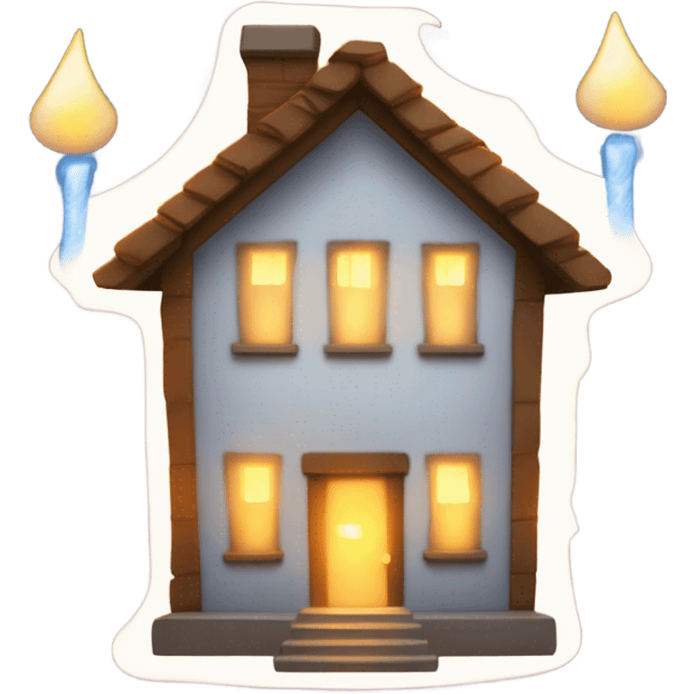 Lightening over a candlelit house  emoji