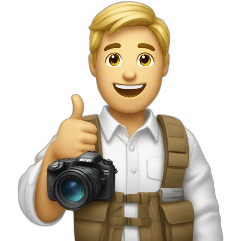 Photographer doing a thumbs up emoji