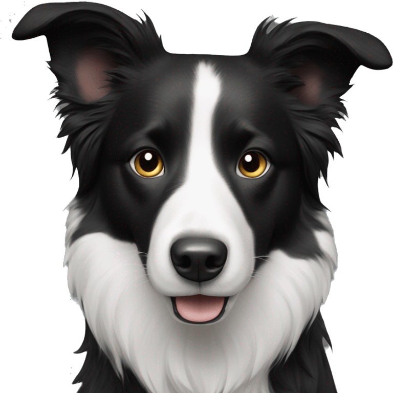 Border-collie black and hite with thin white line on forehead  emoji