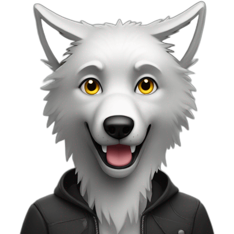 Loup noir emoji